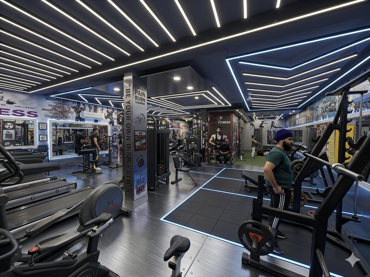 Weight training section at True Fitness gym Kharar Mohali